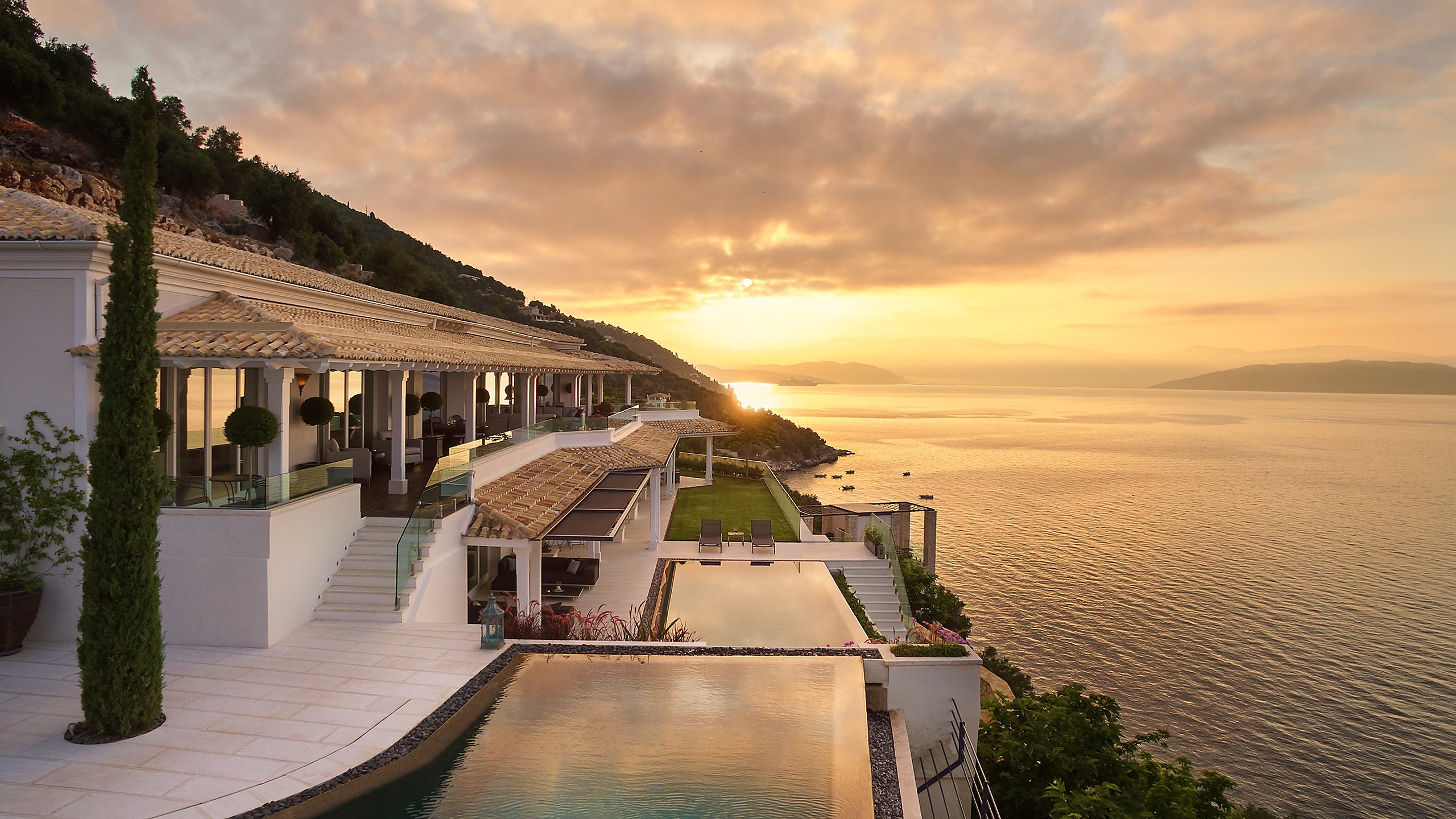 Waterfront villa overlooking the Ionian Sea, Corfu, Greece